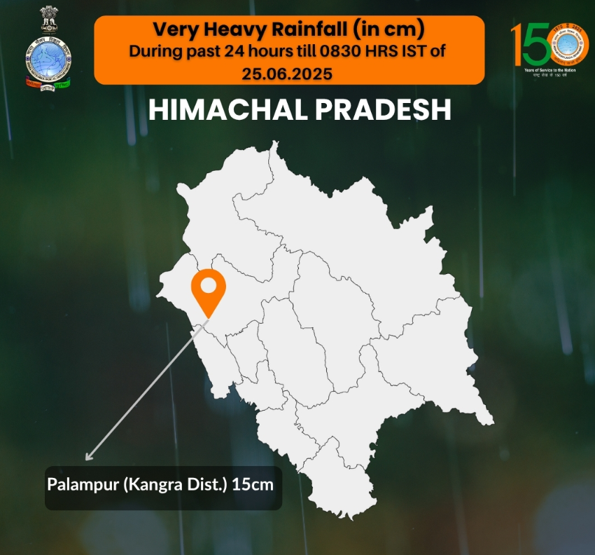 “Map showing road closures and affected districts in Himachal due to monsoon 2025”