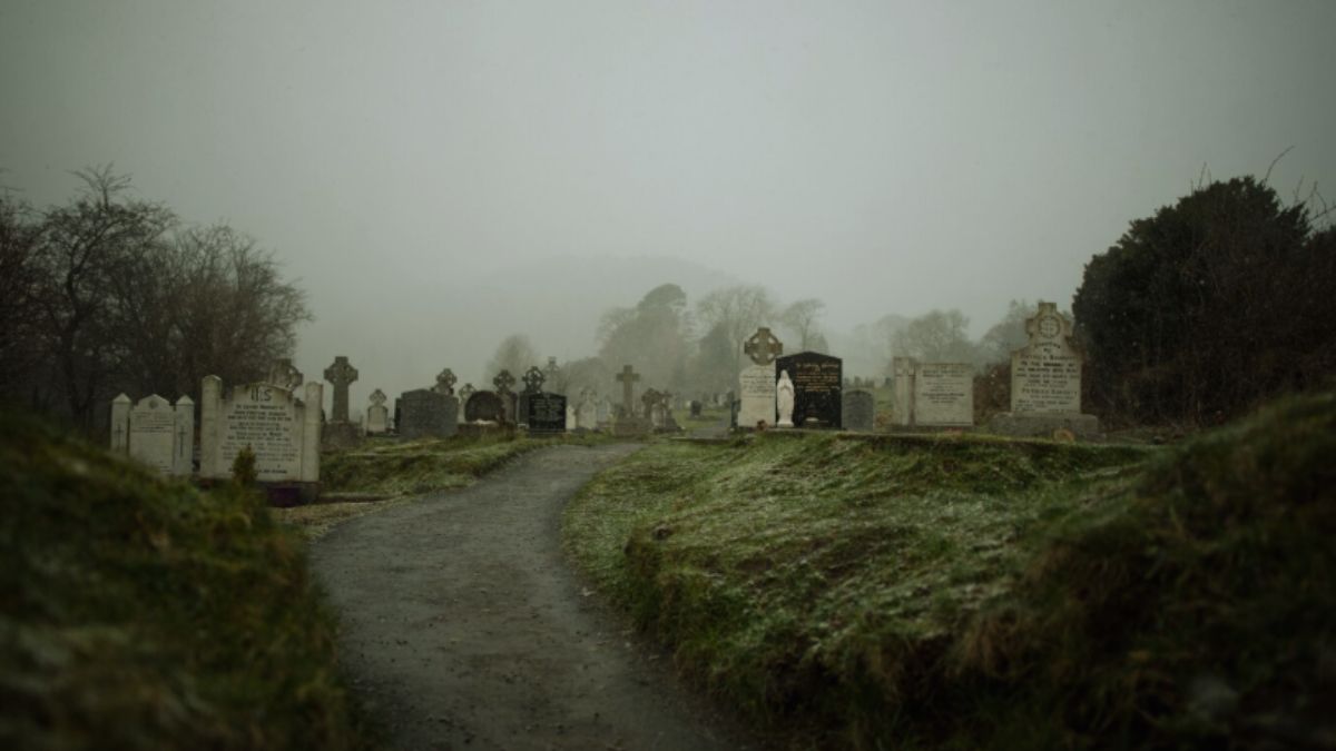 “Haunted Dagshai Cemetery in Solan — foggy graveyard”