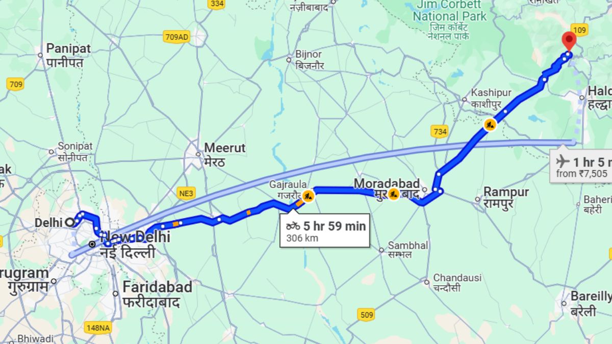 Delhi to Nainital Road Trip “Route map from Delhi to Nainital”