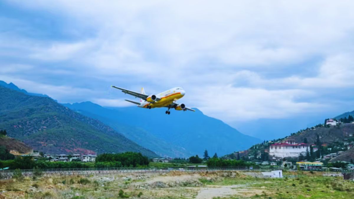 Aerial flight view from Delhi to Shimla over Himalayan hills