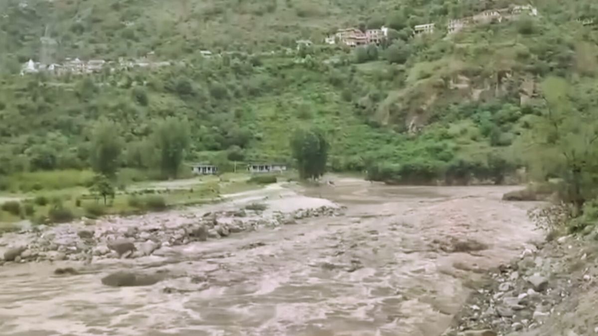 “Flooded road and closed cafés in Bhagsu, Dharamshala during monsoon”