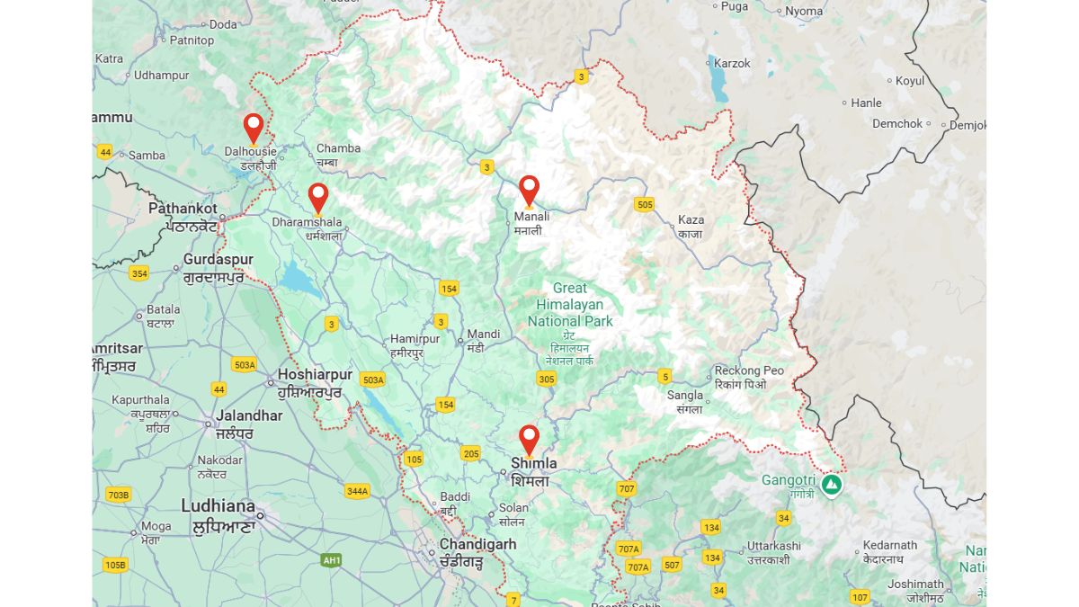 Himachal Tourist Spots to Avoid This Monsoon, "Map"