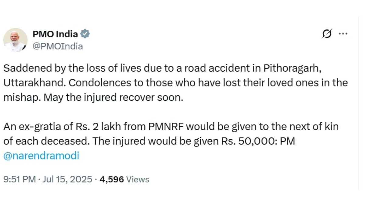 Prime Minister Narendra Modi expresses condolences after Uttarakhand accident