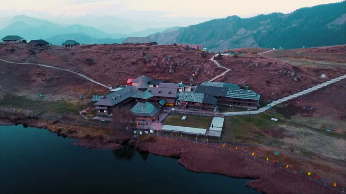 Camping by Prashar Lake with floating island in Himachal Pradesh